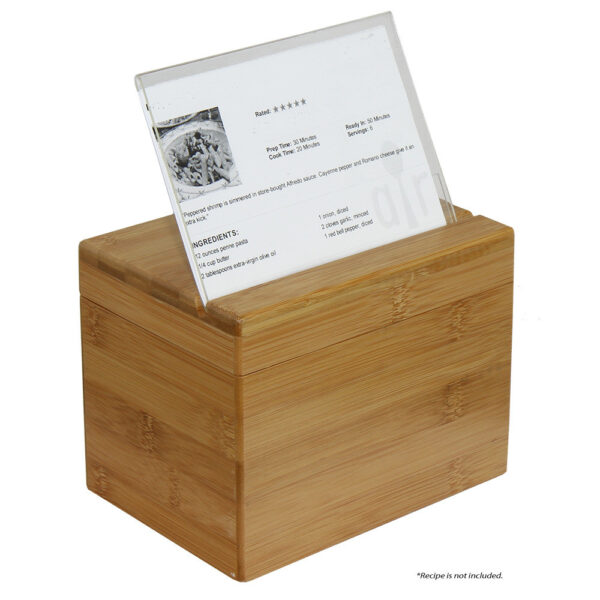 Oceanstar Bamboo Recipe Box with Divider - Image 6