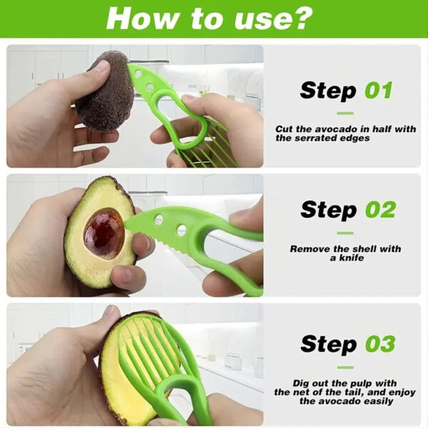 1pc 3 In 1 Multifunctional Avocado Slicer, Avocado Pitters, Avocado Cutter, Kitchen Gadgets - Image 3