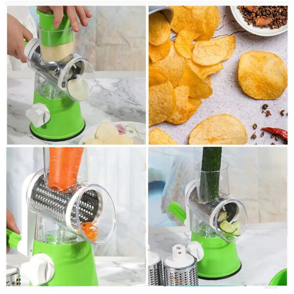 Multifunctional Roller Vegetable Cutter Hand Crank Home Kitchen Shredder Potato Grater - Image 14