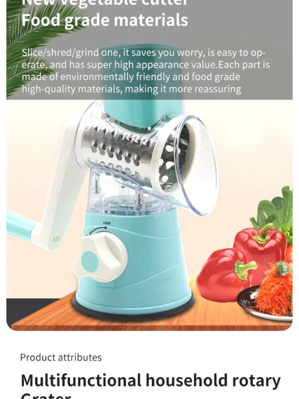 Multifunctional Roller Vegetable Cutter Hand Crank Home Kitchen Shredder Potato Grater - Image 8