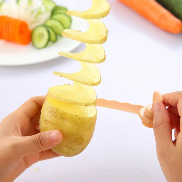 Spiral Potato Cutter Twisted Slice Potato Tower Whirlwind Potato Cut Diy Creative Fruit And Vegetable Spiral Slicer For Kitchen - Image 5