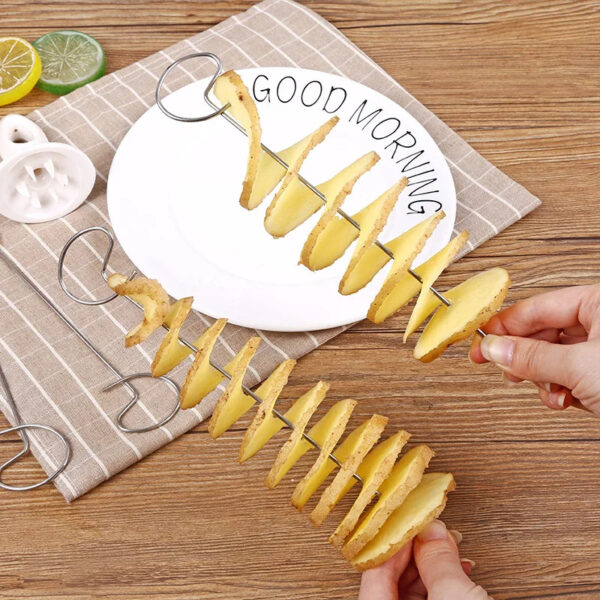 Spiral Potato Cutter Twisted Slice Potato Tower Whirlwind Potato Cut Diy Creative Fruit And Vegetable Spiral Slicer For Kitchen - Image 9