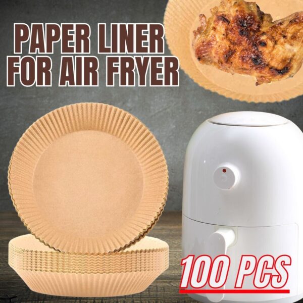 100pcs Air Fryer Liners Disposable Paper Liner For Roasting Microwave - Image 2