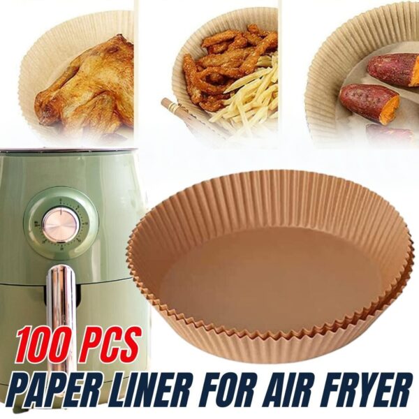 100pcs Air Fryer Liners Disposable Paper Liner For Roasting Microwave - Image 3