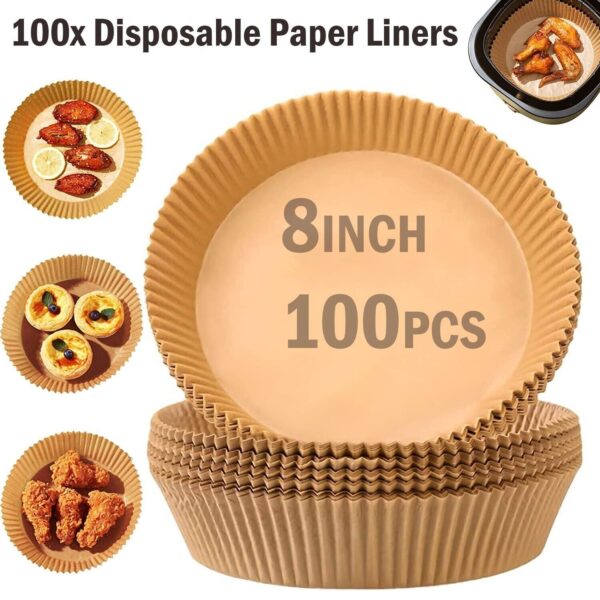 100pcs Air Fryer Liners Disposable Paper Liner For Roasting Microwave - Image 5