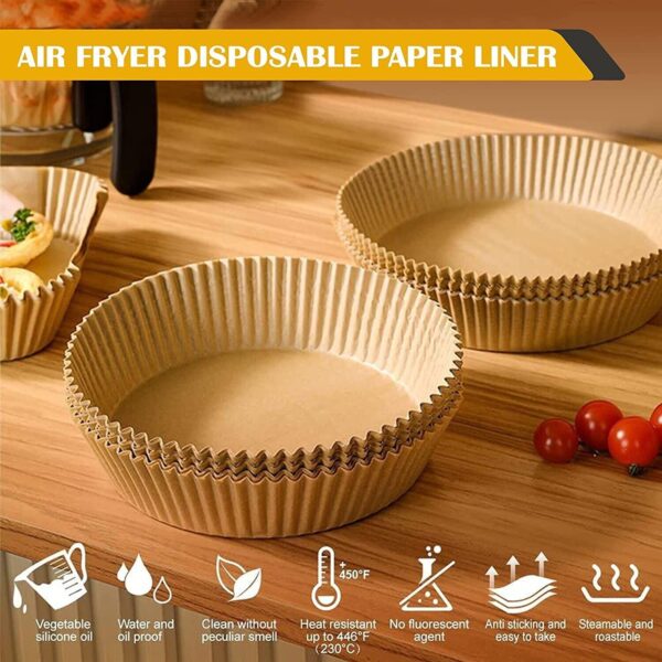 100pcs Air Fryer Liners Disposable Paper Liner For Roasting Microwave - Image 7