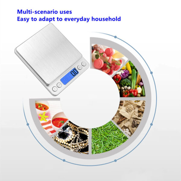 Digital Kitchen Scale 3000g/ 0.1g Small Jewelry Scale Food Scales Digital Weight Gram and Oz Digital Gram Scale with LCD/ Tare - Image 5