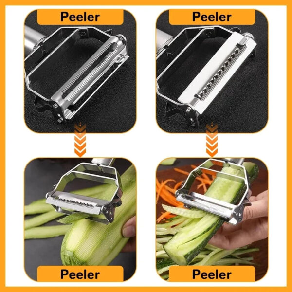 Kitchen Vegetable Peeler Stainless Steel Melon Planer Double-Head Peeler Household Multiple-Function Fruit And Vegetable Peeler - Image 6