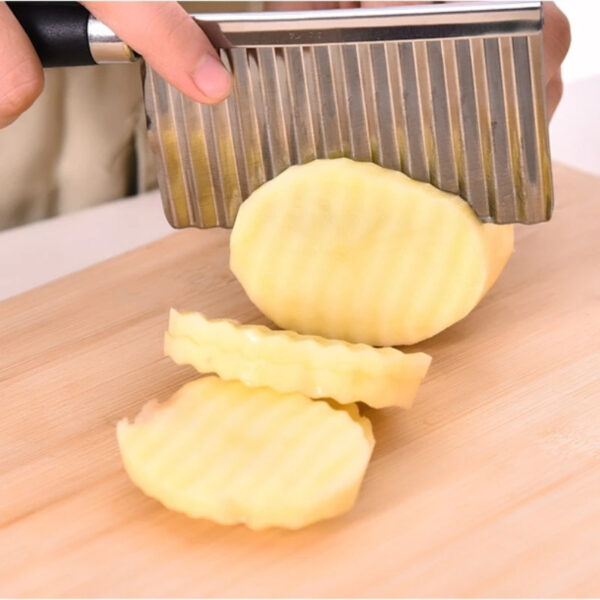 Stainless Steel Potato Chip Wavy Cutter Dough Vegetable Fruit Crinkle Wavy Knife Chopper Cutter French Fry Maker Kitchen Gadgets - Image 3