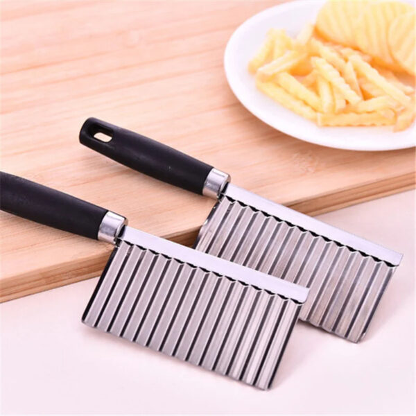 Stainless Steel Potato Chip Wavy Cutter Dough Vegetable Fruit Crinkle Wavy Knife Chopper Cutter French Fry Maker Kitchen Gadgets - Image 6