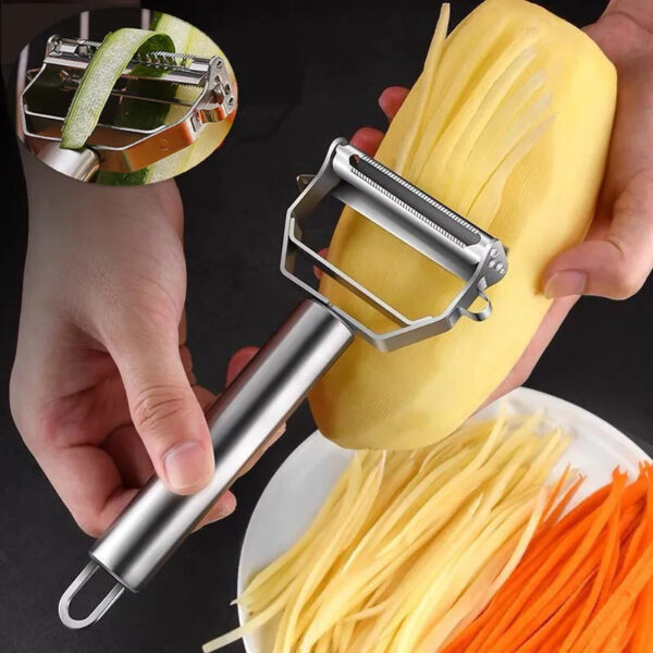 Kitchen Vegetable Peeler Stainless Steel Melon Planer Double-Head Peeler Household Multiple-Function Fruit And Vegetable Peeler - Image 8