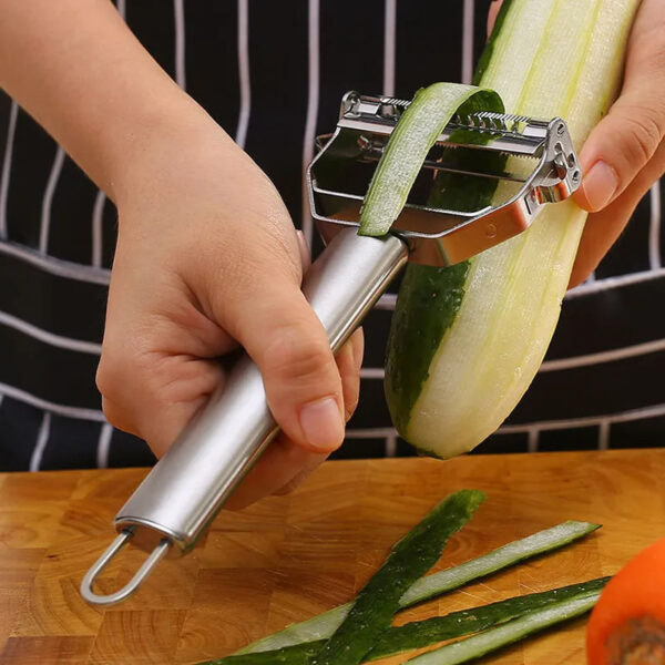 Kitchen Vegetable Peeler Stainless Steel Melon Planer Double-Head Peeler Household Multiple-Function Fruit And Vegetable Peeler - Image 9