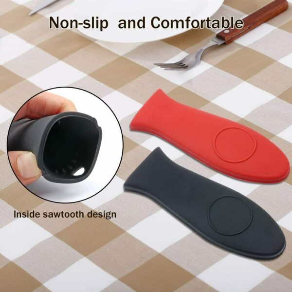 Potholder Cast Iron Skillet Handle Cover Silicone Hot Handle Holder Pot Sleeve 2 Pack - Image 7