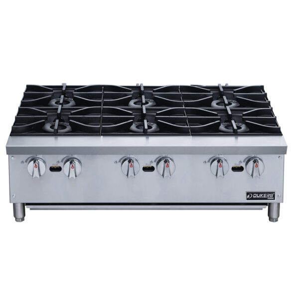 Commercial Gas Hotplate Cooktop in Stainless Steel with Six  Lift-Off Burner Hot Plate - Image 2